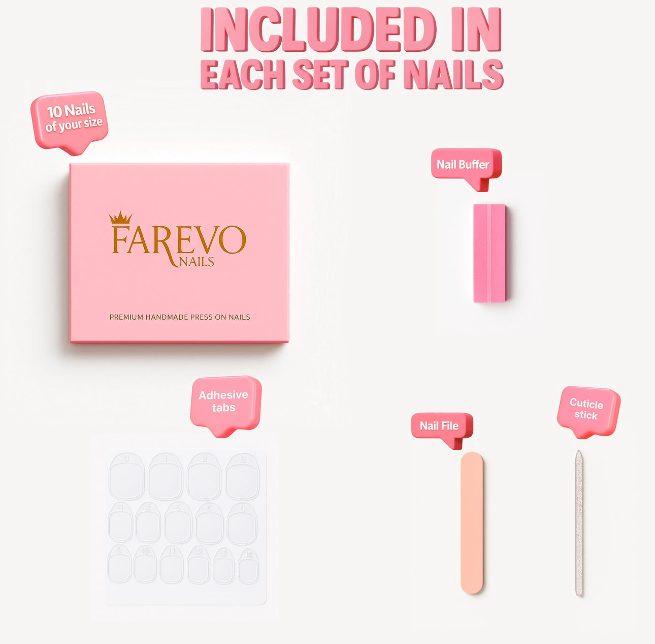 Farevo Premium Handmade press on nails